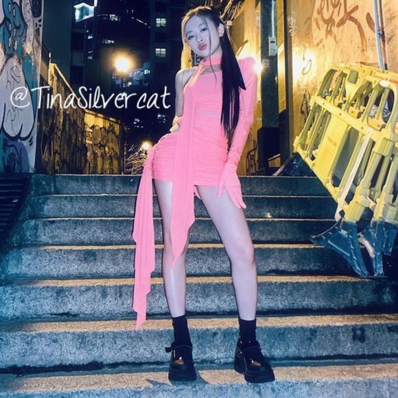 Mugler H&M Collector's Edition Knot-detail One-shoulder Dress Pink NWT - Picture 17 of 17